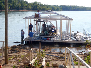 Aluminum dock installation